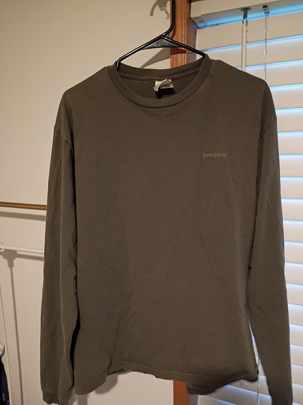 Vintage Patagonia Beneficial T's Men’s Long-Sleeve Crew in Olive